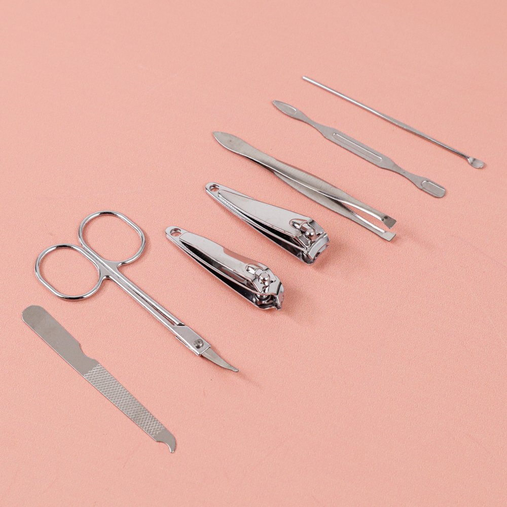 Biutte.co LA1-9 1 Set Manicure Pedicure 7 PCS Stainless Steel Alat Perawatan Kuku Telinga dan Alis Gunting Kuku Pinset Kikir Korekan Kuping Dilengkapi Case Penyimpanan Ringkas untuk Dibawa Bepergian - Gambar 12