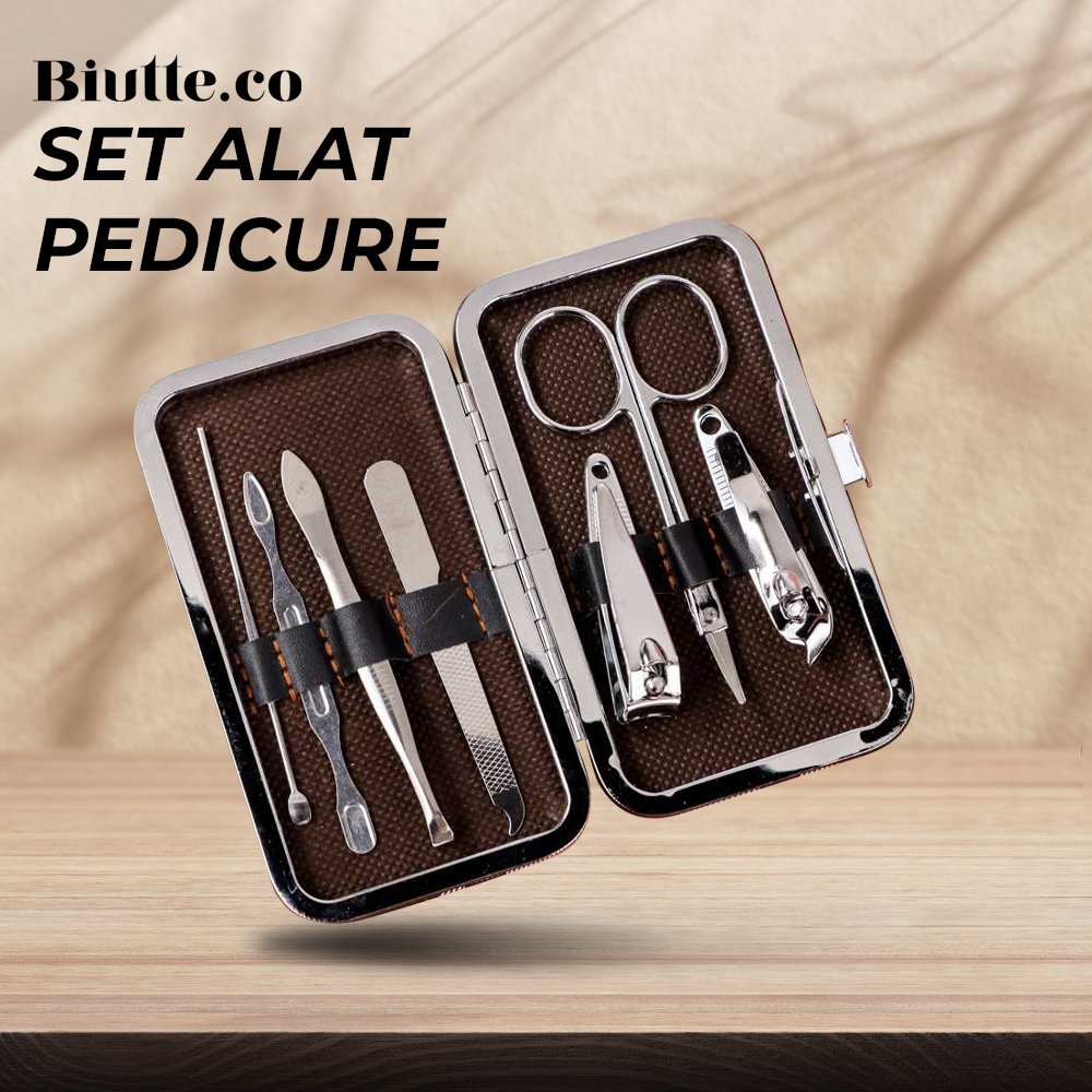 Biutte.co LA1-9 1 Set Manicure Pedicure 7 PCS Stainless Steel Alat Perawatan Kuku Telinga dan Alis Gunting Kuku Pinset Kikir Korekan Kuping Dilengkapi Case Penyimpanan Ringkas untuk Dibawa Bepergian - Gambar 11