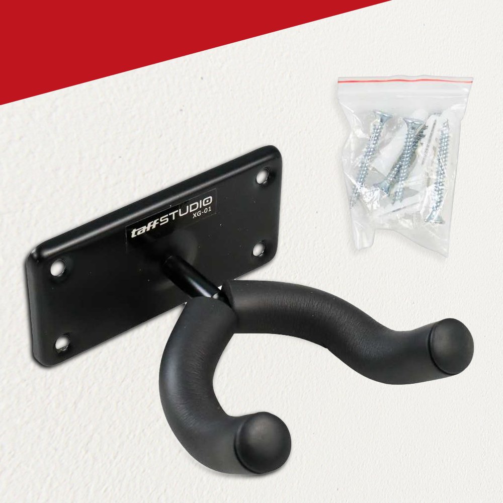 TaffSTUDIO XG 01 Gantungan Gitar Dinding Guitar Holder Wall Mount Bracket untuk Gitar Akustik Elektrik Bass Ukulele Penyangga Besi Kuat Kokoh Hemat Tempat Mudah Dipasang Stabil untuk Rumah Studio Kamar - Gambar 9