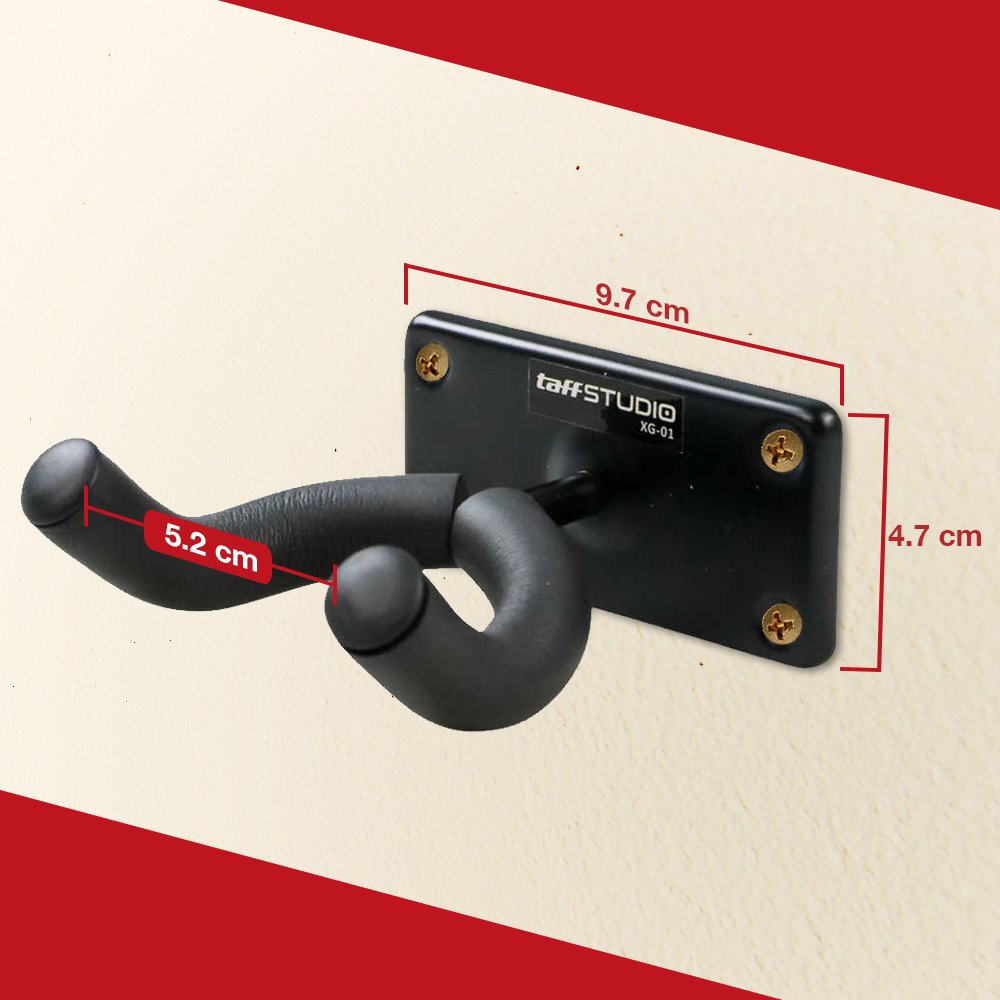 TaffSTUDIO XG 01 Gantungan Gitar Dinding Guitar Holder Wall Mount Bracket untuk Gitar Akustik Elektrik Bass Ukulele Penyangga Besi Kuat Kokoh Hemat Tempat Mudah Dipasang Stabil untuk Rumah Studio Kamar - Gambar 8