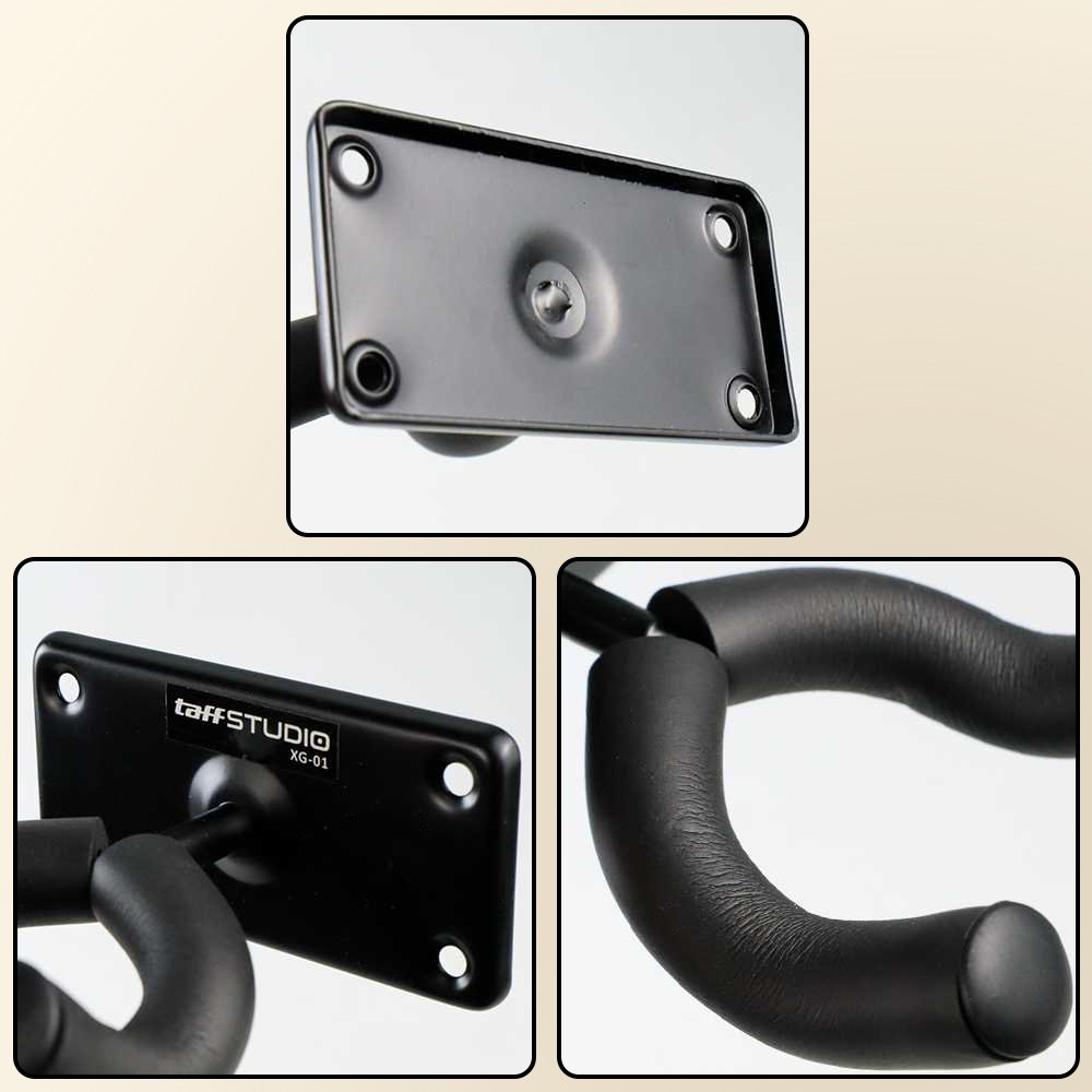 TaffSTUDIO XG 01 Gantungan Gitar Dinding Guitar Holder Wall Mount Bracket untuk Gitar Akustik Elektrik Bass Ukulele Penyangga Besi Kuat Kokoh Hemat Tempat Mudah Dipasang Stabil untuk Rumah Studio Kamar - Gambar 6