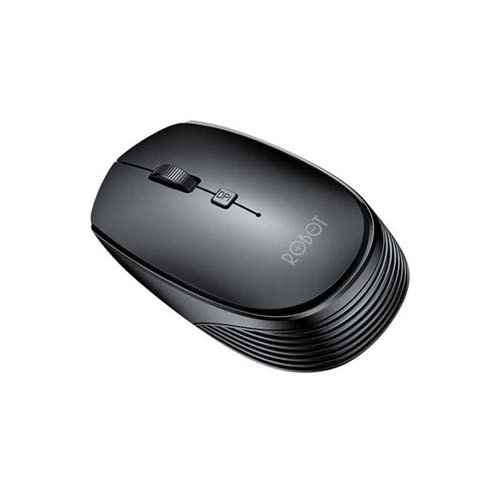 Robot M205 Wireless Mouse Optical 1600 DPI Ergonomis Portable Jangkauan Hingga 10 Meter Plug and Play Power Switch ON OFF untuk Laptop PC Komputer 4 Tombol Baterai AA Ringkas Nyaman Digunakan Warna Hitam - Gambar 6