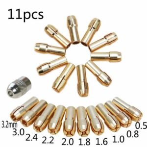 Taffware Chuck Mata Bor Mini DMPJ-31 Brass Collet 11 PCS Kuningan Konektor Gerinda Mini Drill Chuck Penjepit Mata Bor Shank 5mm Panjang 17mm Ukuran 0.5-3.2mm Untuk Rotary Tool Mesin Untuk Pemakaian - Gambar 5