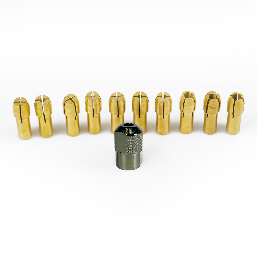 Taffware Chuck Mata Bor Mini DMPJ-31 Brass Collet 11 PCS Kuningan Konektor Gerinda Mini Drill Chuck Penjepit Mata Bor Shank 5mm Panjang 17mm Ukuran 0.5-3.2mm Untuk Rotary Tool Mesin Untuk Pemakaian - Gambar 7