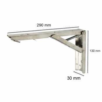 Taffware XIDA-JM006 Bracket Engsel Lipat Stainless Steel 65kg 12 Inch 2 PCS untuk Meja Lipat Rak Dinding Ambalan Hemat Ruang Folding System Sudut 90° Kokoh Tahan Karat Dilengkapi Set Baut untuk Furnitur Rumah - Gambar 9