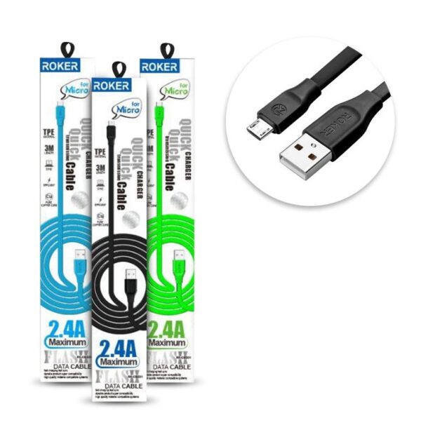 Kabel Roker Micro Kabel Roker 2 4a Kabel Charger 3 Meter Kabel Charger Roker Flash 3M Kabel Charger Micro USB Kabel Charger Fast Charging Kabel Charger 3m - Gambar 2