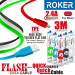 Kabel Roker Micro Kabel Roker 2 4a Kabel Charger 3 Meter Kabel Charger Roker Flash 3M Kabel Charger Micro USB Kabel Charger Fast Charging Kabel Charger 3m
