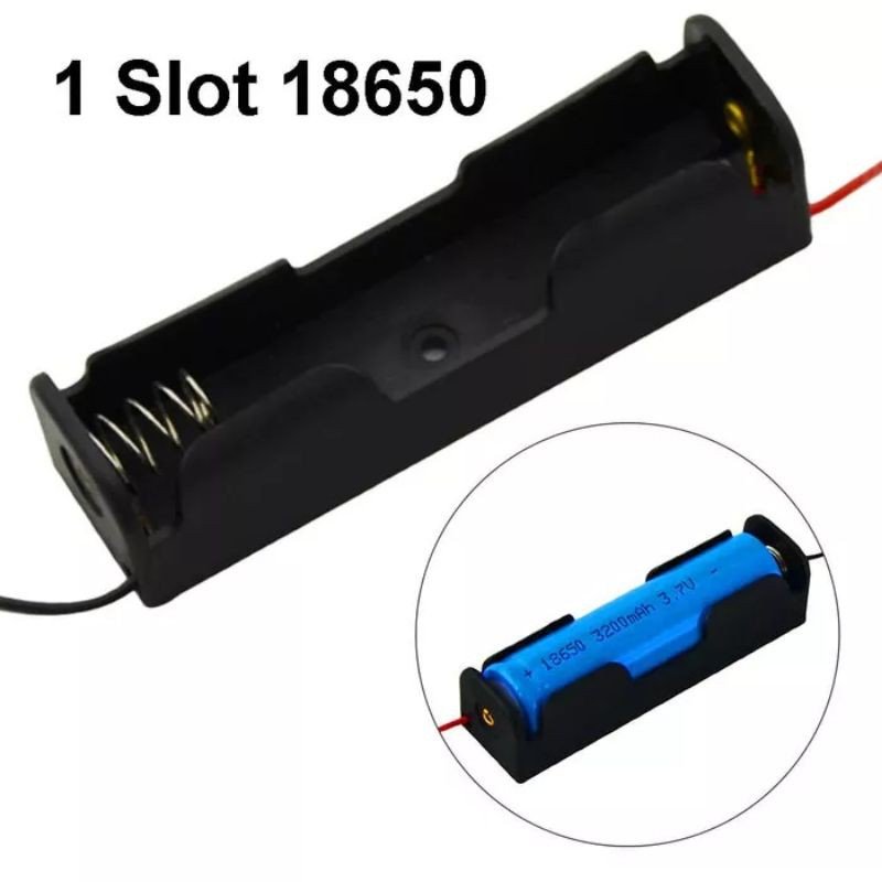 Holder Baterai 18650 1 Slot Dudukan Tempat Baterai Lithium dengan Kabel untuk DIY Elektronik Arduino Lampu LED Power Bank Robotik Koneksi Stabil Material Kokoh Mudah Dipasang - Gambar 3