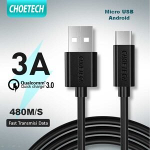 CHOETECH Kabel Data Micro USB Kabel Charger Android Kabel Charger Micro USB Fast Charging 3A 50cm - Gambar 6