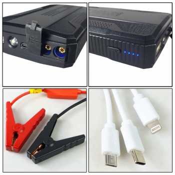 OTOHEROES Jumper Aki Mobil Powerbank Jump Starter 12V 10000mAh 300A K21 Booster Aki Darurat dengan Arus Awal 200A Arus Puncak 300A Senter LED Port USB 5V 2A dan Kabel Jumper untuk Kendaraan - Gambar 11