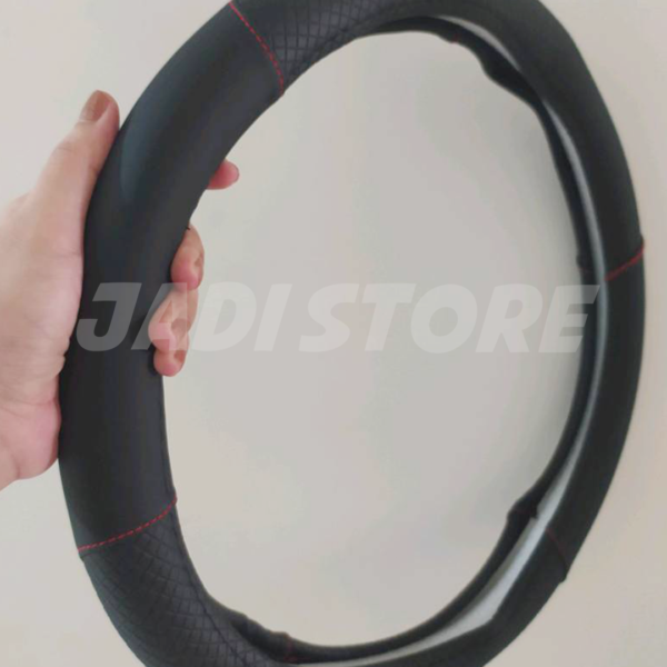 HITAM Cover Stir Mobil Cover Stir Avanza Cover Stir Brio Cover Stir Mobil Avanza Cover Stir Mobilio Penutup Stir Mobil Brio Penutup Stir Mobil Mirage Agya Sigra Ertiga New Livina Terios Avanza Xenia Rush Ford Fiesta Innova Xpander Calya Cover Stir Mobil Bahan Kulit 38CM - Gambar 4