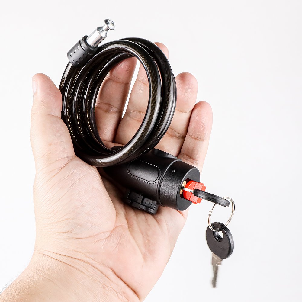 TaffGUARD GT88 Gembok Sepeda Kabel 90cm Waterproof Flexible Anti Maling Kunci Pengaman Sepeda Gunung Lipat Gowes Polygon, Cable Lock PVC ABS, Kunci Ban Sepeda untuk Keamanan Parkir Outdoor - Gambar 6
