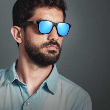 AOFLY P21 Kacamata Pria Wayfarer Polarized UV Protection Sunglasses Black Blue Kacamata Hitam Anti Silau Fashion Outdoor Berkendara Memancing Riding Desain Stylish Lensa Nyaman Original - Gambar 3