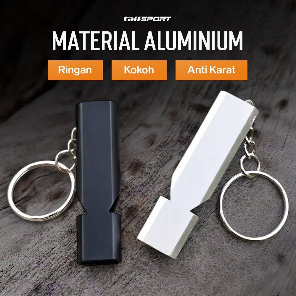 TaffSPORT Gantungan Kunci Peluit Z648 Aluminium Outdoor Whistle Pluit Darurat Survival Emergency untuk Motor Tas Ransel Camping Hiking Petualangan Penanda Suara Pengaman Portable - Gambar 5
