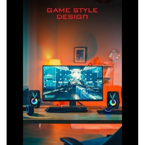 Spaker Aktif Gamen GS1 Speaker Gaming RGB Speaker Gaming Bass Speaker Game Speaker Gaming Gamen Speaker Gaming PC Speaker Laptop Speaker PC Speaker Komputer - Gambar 6