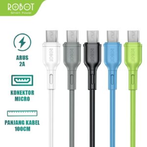 ROBOT RBM100 Kabel Data Micro USB Original Kabel Data Robot RBM100S Kabel Charger Micro USB 2A Fast Charging Kabel Robot RBM100S Toples Kabel Data Robot Micro USB 1M RBM 100S Data Cable - Gambar 5