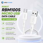 ROBOT RBM100 Kabel Data Micro USB Original Kabel Data Robot RBM100S Kabel Charger Micro USB 2A Fast Charging Kabel Robot RBM100S Toples Kabel Data Robot Micro USB 1M RBM 100S Data Cable