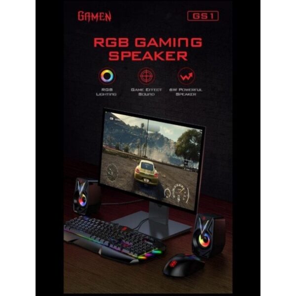 Spaker Aktif Gamen GS1 Speaker Gaming RGB Speaker Gaming Bass Speaker Game Speaker Gaming Gamen Speaker Gaming PC Speaker Laptop Speaker PC Speaker Komputer - Gambar 4