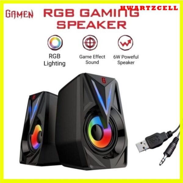 Spaker Aktif Gamen GS1 Speaker Gaming RGB Speaker Gaming Bass Speaker Game Speaker Gaming Gamen Speaker Gaming PC Speaker Laptop Speaker PC Speaker Komputer