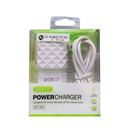 ROBOT RT-K5 Charger Kepala Adaptor HP Dual USB 2 Port Output 2.1A Smart Protection Anti Overcharge untuk Semua Jenis Smartphone 110-240V PC ABS Original Robot RTK5 Charger USB Praktis Penggunaan Harian - Gambar 7