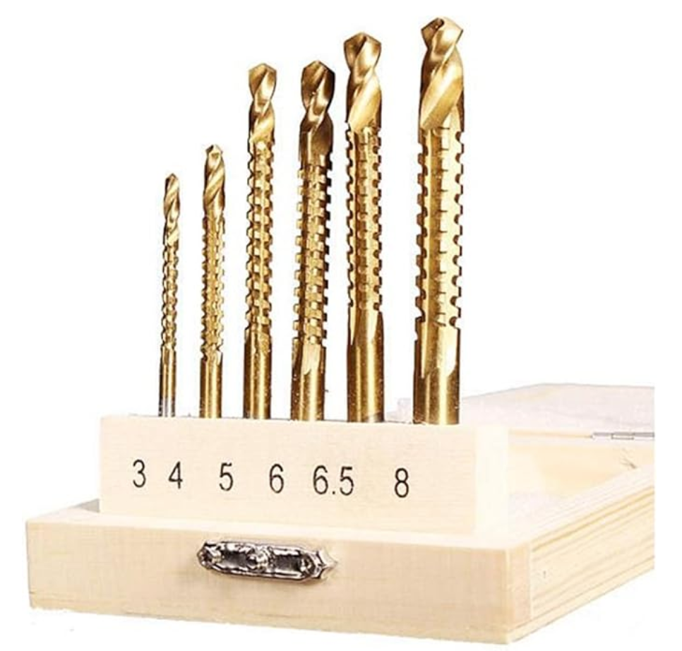 DEKO DW1369 Mata Bor Power Drill HSS Steel Titanium 6 PCS Set Drill Bit 3mm 4mm 5mm 6mm 6.5mm 8mm untuk Mesin Bor Kayu Plastik Besi Metal Tembok Pekerjaan Rumah Bengkel Multifungsi - Gambar 10