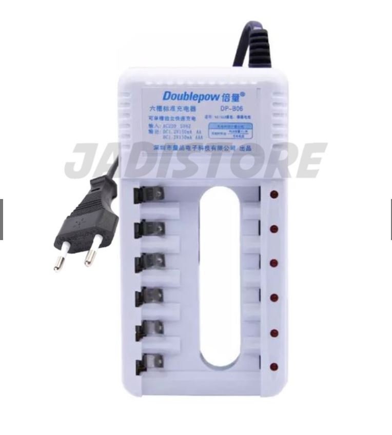 Doublepow DP-B06 Charger Baterai Rechargeable 6 Slot AA AAA Ni-MH Ni-CD dengan Indikator LED Proteksi Overcharging Overvoltage Over Temperature dan Short Circuit Mode Maintenance untuk Pengisian Baterai AA AAA - Gambar 2