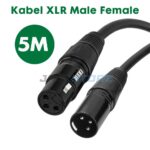 TAFFSTUDIO Kabel XLR Male to Female 5M OFC Microphone Audio Karaoke Kabel Mic Shielded Anti Noise Kabel Aux 3 Pin High Quality Jack XLR M/F Untuk Mixer Soundcard Speaker Recording Stage Panggung Profesional Tahan Lama Kabel Audio Panjang Original
