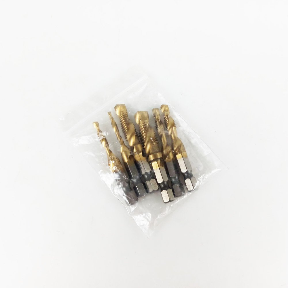 Taffware Set Mata Bor Countersink HSS M3-M10 6 PCS, Mata Bor Ulir Drat Baut M3 M4 M5 M6 M8 M10, Drill Bit Tap untuk Kayu Plastik Aluminium dan Plat, Chuck 6.35mm, Panjang hingga 59mm - Gambar 7