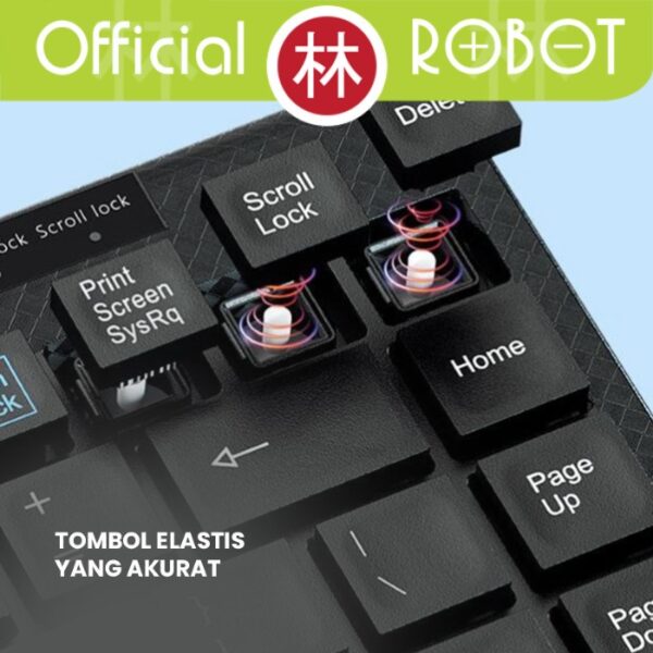Keyboard Mini USB Robot RK10 Robot RK10 Mini USB Wired Keyboard Ultra Thin Silent Button Anti Slip Keyboard Minimalis Keyboard Mini Laptop Keyboard Kecil Untuk Laptop RK 10 Cable - Gambar 4