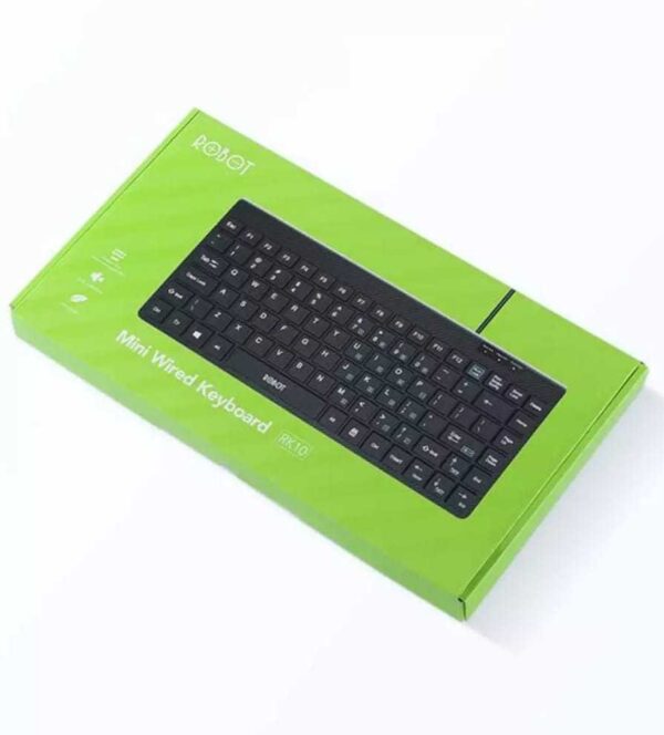 Keyboard Mini USB Robot RK10 Robot RK10 Mini USB Wired Keyboard Ultra Thin Silent Button Anti Slip Keyboard Minimalis Keyboard Mini Laptop Keyboard Kecil Untuk Laptop RK 10 Cable - Gambar 8