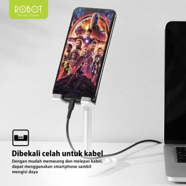 ROBOT RT-US04 Liftable Stand HP Aluminium Alloy Universal Phone Holder Stand HP Stand Holder HP Phone Holder Stand Phone Holder Meja Penyangga HP di Meja Tatakan HP di Meja Tablet - Gambar 3