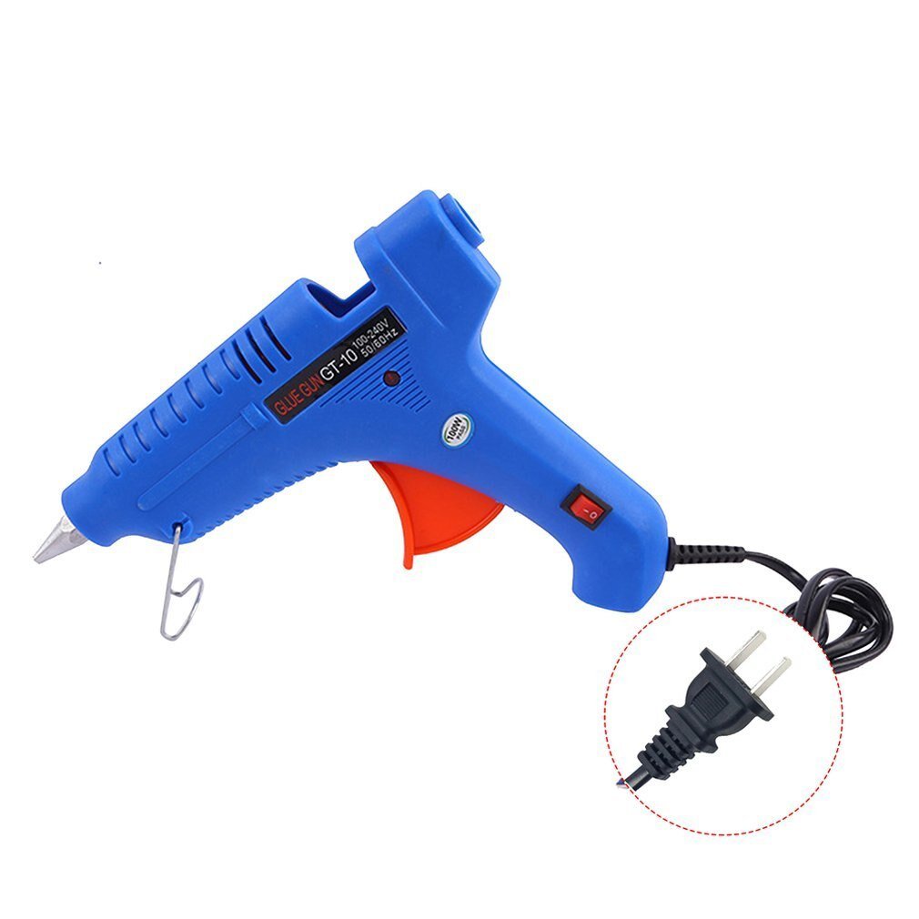 Glue Gun Alat Lem Tembak 20 Watt Biru Saklar On Off Hot Melt Glue Gun Kecil untuk Kerajinan Rumah Tangga Kantor Perekat Kertas Karton Kayu Plastik Mainan dengan Lem Batang Glue Stick Diameter 7mm - Gambar 3