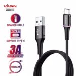 Kabel Vivan VDC100 Kabel Vivan Type C Kabel Vivan Android Kabel Vivan Fast Charging Kabel Vivan Original VIVAN Kabel Type C Android 3A LED Light Quick Charge 100CM VDM100 Quick Charge