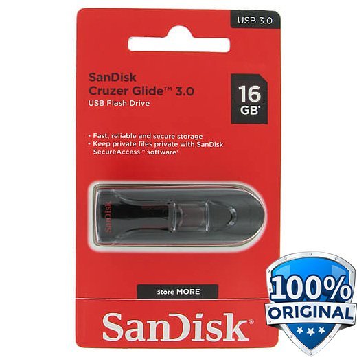 SanDisk Cruzer Glide 3.0 16GB USB 3.0 CZ600 Flashdisk Original Flash Drive 16GB Kecepatan Tinggi dengan Konektor Retractable dan SanDisk SecureAccess untuk Laptop PC Komputer Penyimpanan Data - Gambar 2