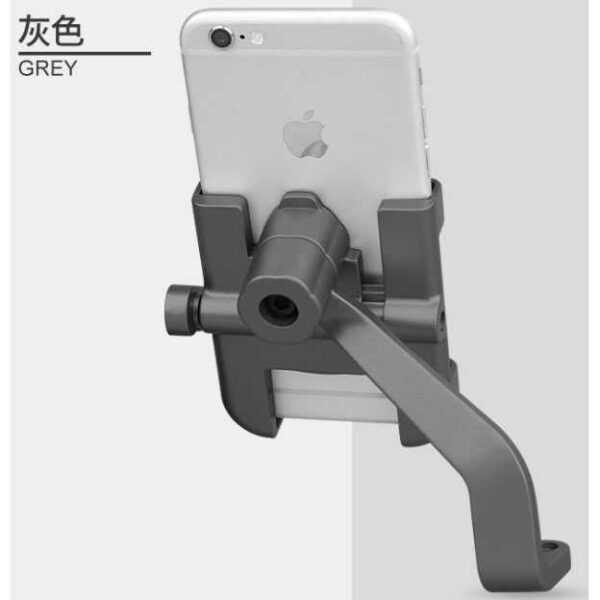 Holder HP Spion Motor Aluminium Phone Holder Motor di Spion Full Aluminium Beat Gojek Grab Ojek Online Dudukan Motor Spion Bahan Aluminium Pegangan Penahan Hp Ojol Anti Karat Kuat Besi - Gambar 3
