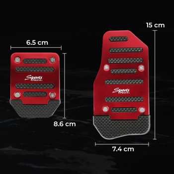 OTOHEROES Cover Pedal Mobil Manual Aluminium Alloy Gas Rem Kopling Universal XB-373 Red Anti Slip Set Baut untuk Pedal Mobil Avanza Ayla L300 dan Kendaraan Manual Nyaman Dipasang Pengganti Pedal Rusak - Gambar 5