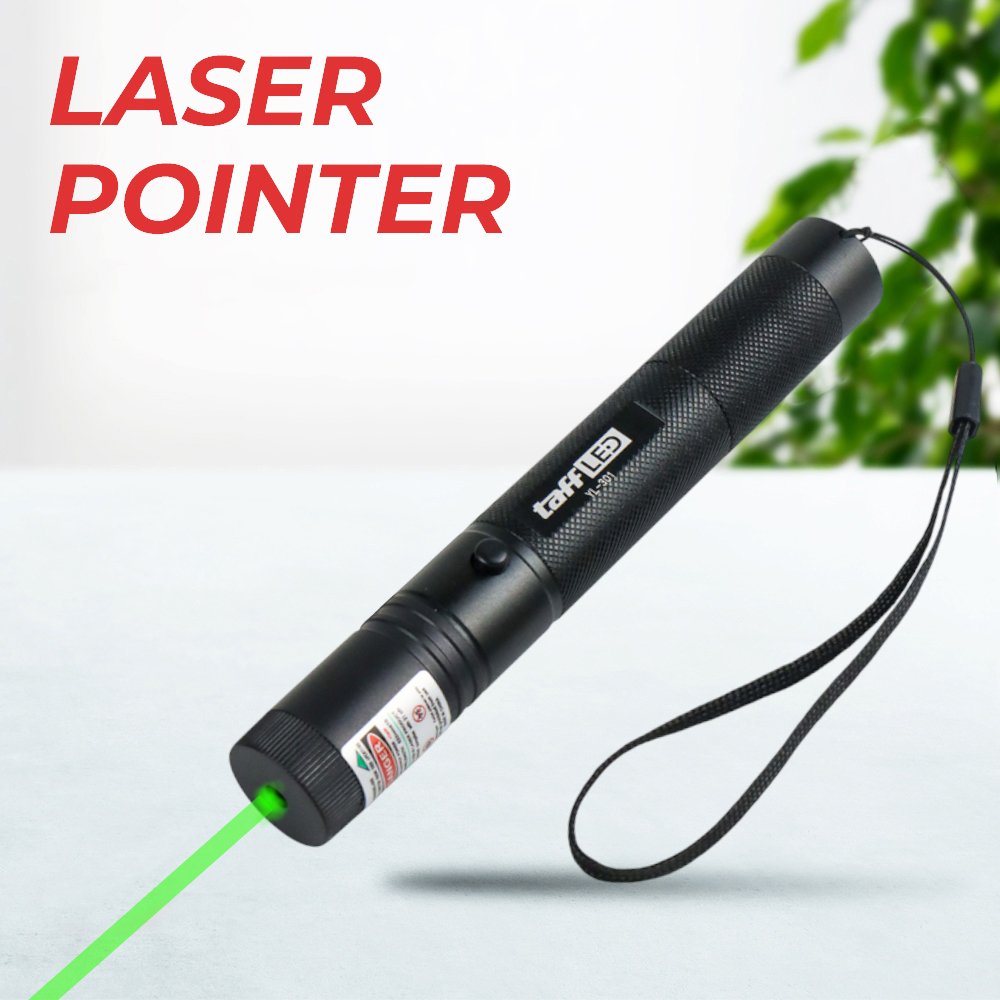 TaffLED YL-301 Laser Pointer Hijau Green Beam 532nm 1mW dengan Baterai 18650 4800mAh Charger Kunci Pengaman untuk Presentasi Meeting Penunjuk Jarak Jauh Material Aluminium Lanyard - Gambar 2