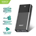 Powerbank LED Indikator Digital Robot RT22 20000 mAh Powerbank Fast Charging Original Ori RT 22 20000mah Pesawat Power Bank Robot Dual Input Outpu USB