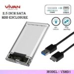 VIVAN VSHD1 Casing Hardisk Eksternal 2.5 Inch USB 3.0 SATA HDD SSD Enclosure Transparan Original - HDD Case External Case Laptop Tempat Hardisk Laptop PC Super Speed 5Gbps Plug and Play Tanpa Alat Tool Free Design Awet Kuat Elegant Clear Bening