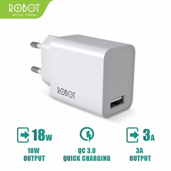 Kepala Charger Robot RT-F1 Batok Charger Adaptor Charger Fast Charger Quick Charge 3A Original Fast Charging Charger Input USB A 18W 3A QC3.0 Fast Quick Charge