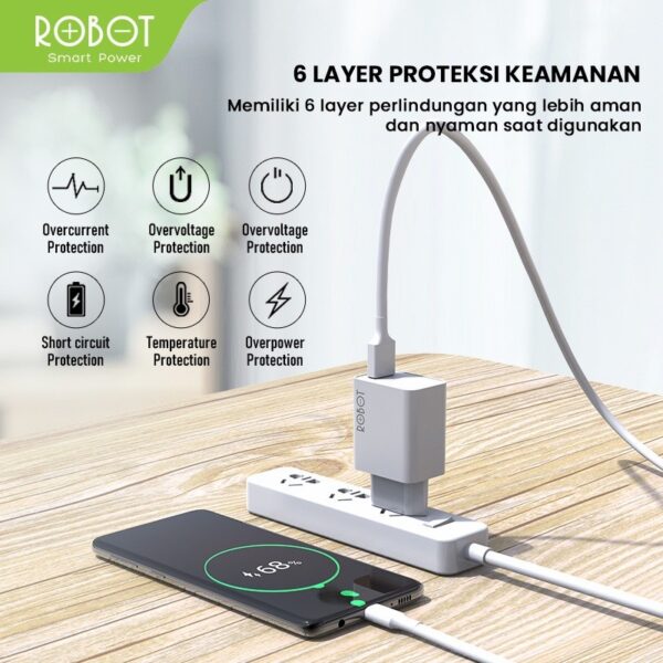 Kepala Charger Robot RT-F1 Batok Charger Adaptor Charger Fast Charger Quick Charge 3A Original Fast Charging Charger Input USB A 18W 3A QC3.0 Fast Quick Charge - Gambar 3