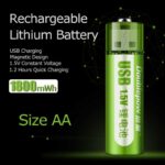1 PCS Baterai AA USB Rechargeable 1800 mWh Baterai Cas Li-Ion AA USB Recharge NiMH 1.5V 1800mWh 1 PCS Baterai USB Recharger Baterai USB AA A2