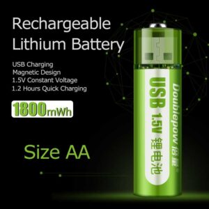 1 PCS Baterai AA USB Rechargeable 1800 mWh Baterai Cas Li-Ion AA USB Recharge NiMH 1.5V 1800mWh 1 PCS Baterai USB Recharger Baterai USB AA A2 - Gambar 8