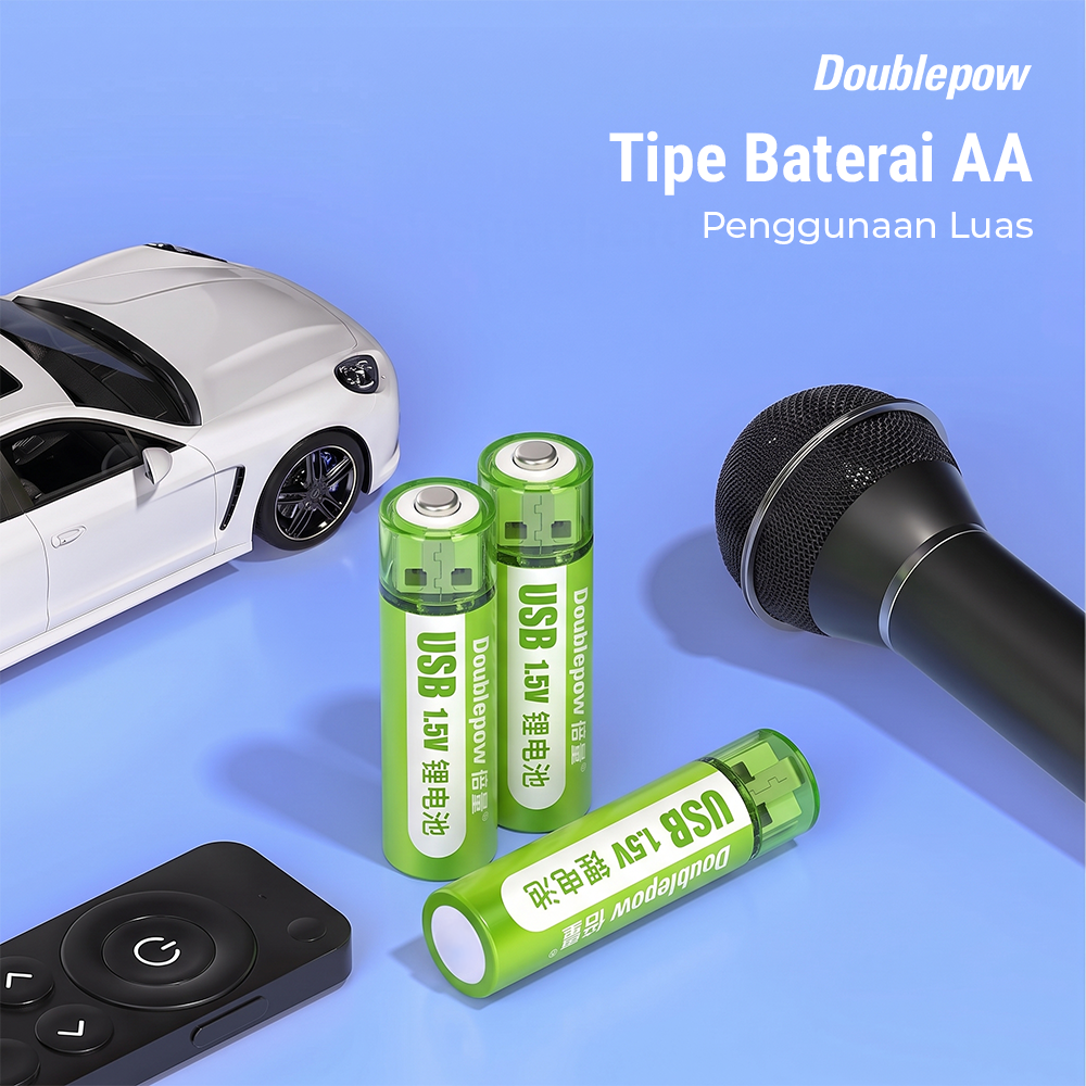 Doublepow Baterai Isi Ulang AA Li-Ion 1.5V 900mAh 1400mWh USB Button Top 1 PCS Baterai A2 Rechargeable untuk Baterai Mainan dan Perangkat Elektronik dengan Pengisian Langsung USB Praktis Daya Stabil - Gambar 5