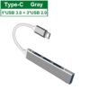 USB HUB Type C HP Macbook Laptop Handphone USB HUB Type C Adapter High Speed 3.0 4 Port Aluminium - Gambar 4