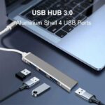 MLLSE USB HUB Type C Adapter High Speed 1 USB 3.0 dan 3 USB 2.0 - C809 USB HUB Type C Adapter 4 Port Aluminium Converter Tipe C to USB HUB Type C untuk Macbook Laptop HP Handphone USB HUB High Speed OTG USB 3.0 + USB 2.0 Hub Splitter