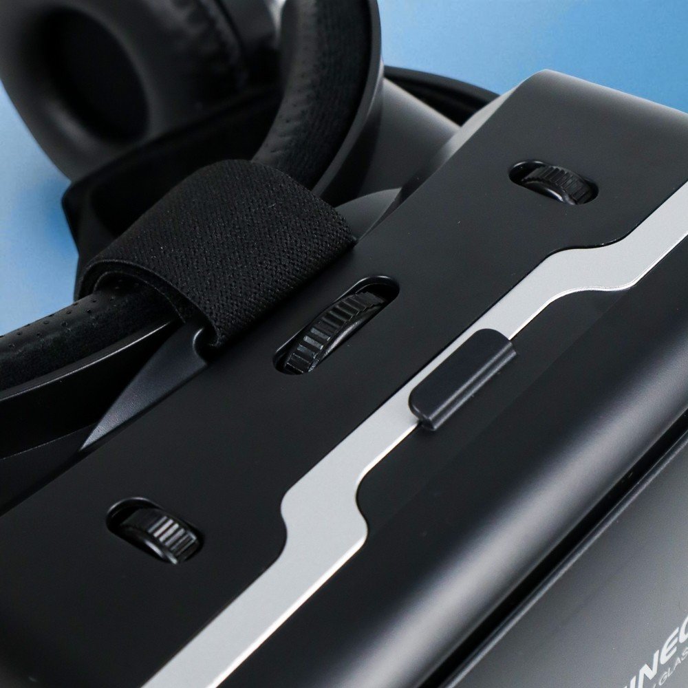Shinecon 6.0 VR Box Virtual Reality Headset dengan Headphone 3D untuk Smartphone 4.7-6.53 Inch, Lensa Adjustable, Headband Elastis Nyaman, Support Pengguna Berkacamata untuk Game, Film dan Video - Gambar 7