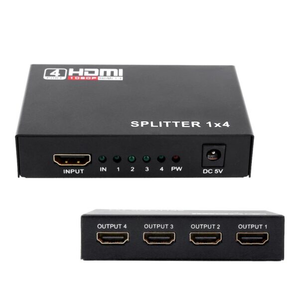 HDMI Splitter 4 Port Kabel HDMI Splitter 1 Input 4 Output HDMI Spliter Alat Menampilkan Layar HDMI Menjadi 4 Layar Monitor Duplikat Layar Monitor - Gambar 2