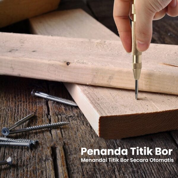 Alat Penanda Titik Mata Bor Automatic Center Punch Penanda Titik Bor Pen Penanda Titik Bor Otomatis Alat Penitik Lubang Mata Bor Automatic Punch Center Point Drill Pin Pelubang Pemberi Tanda Titik Center Punch