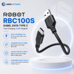 ROBOT RBC100S Kabel Data Type C Fast Charging 2.4A Original - Kabel Charger Type-C Awet Dan Lentur Untuk Semua Smartphone Android Solusi Pengisian Daya Cepat Dan Transfer Data Stabil Jadi Store